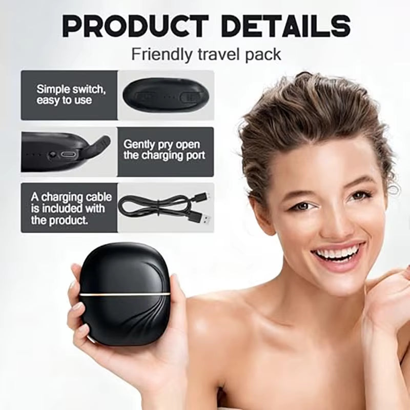 Capsule Hair Straightener & Styler Mini Cordless Hair Straightener Comb Portable Heat Hair Brush for Travel USB Rechargeable